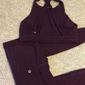 Lululemon set of top/bra and leggings